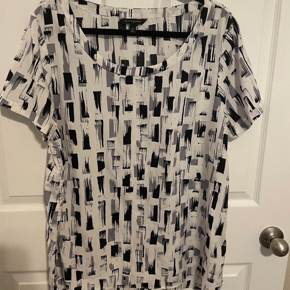 White and Blue Blouse